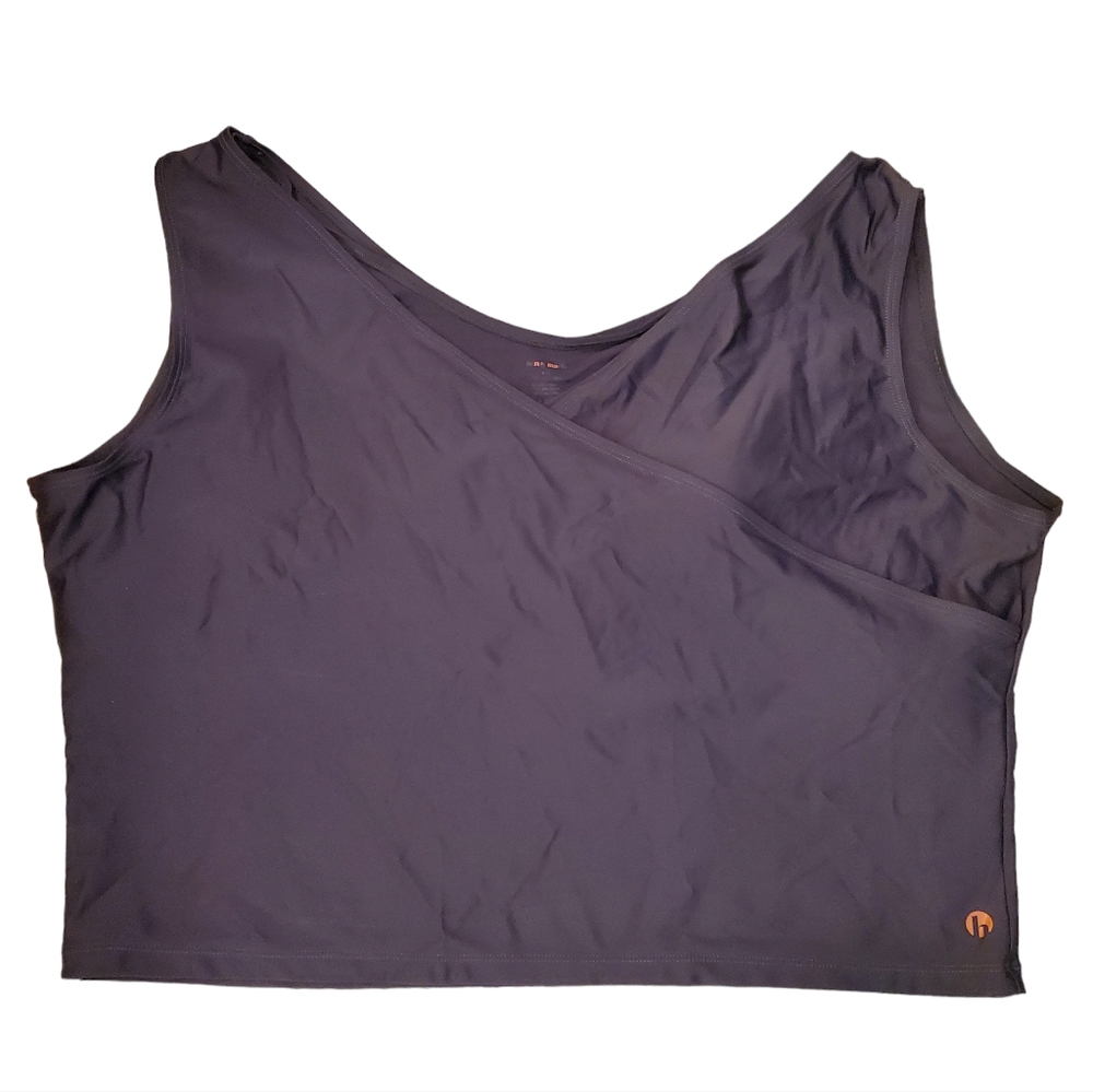 Honey Mark Swim Suit 3XL Charcoal Grey Basil Wrap Top & Sugar Skort - Picture 11 of 15